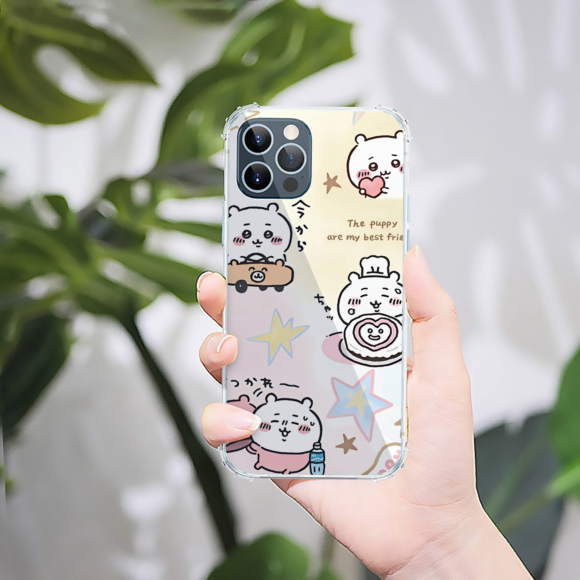 （画像用） ちいかわ Chii-kawa 【iPhone 12シリーズ対応】透明スマホケース（クリアソフトケース）